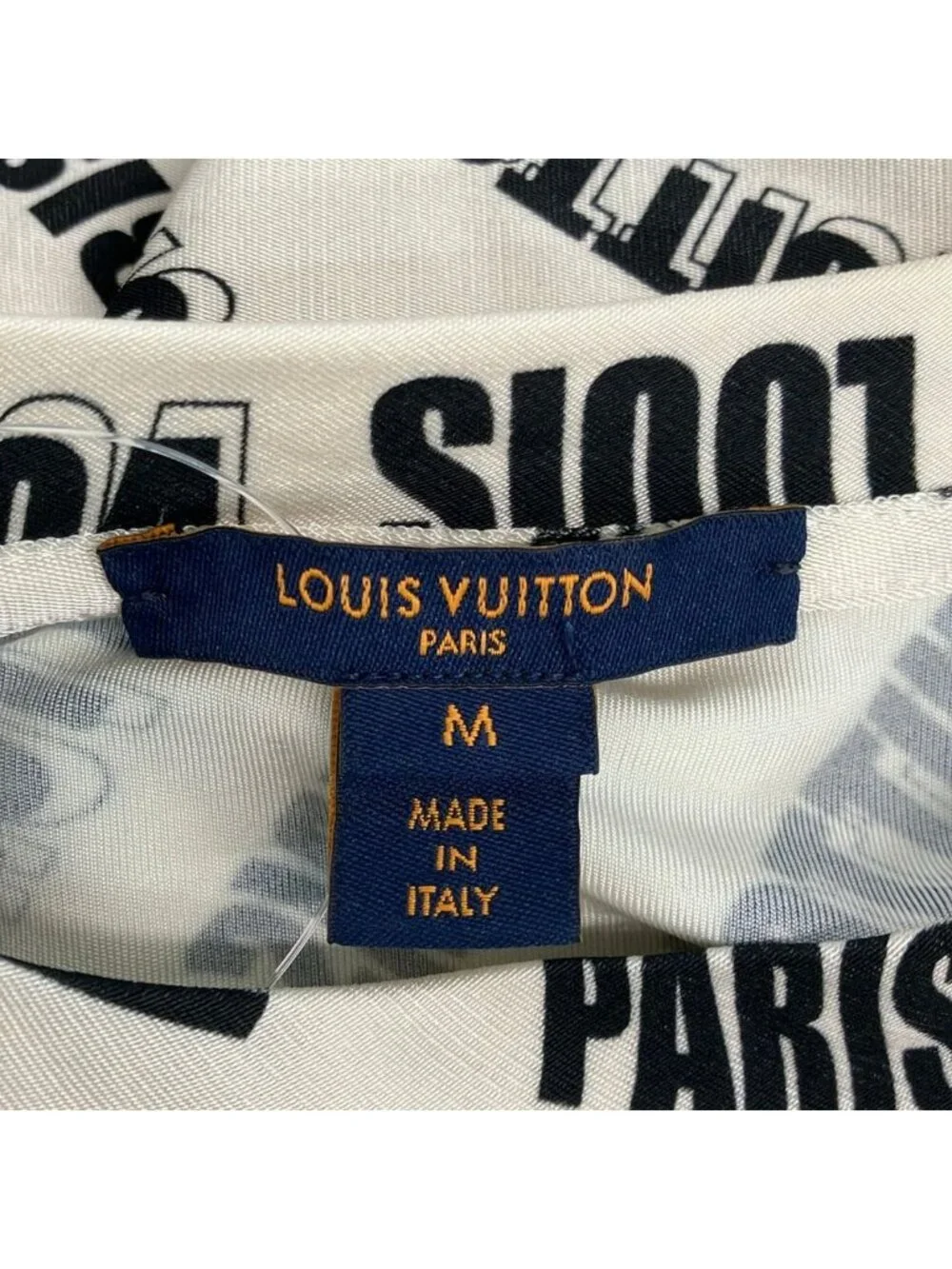 Louis Vuitton Long Sleeve Top M Im2 Ivory Black Signature Logo